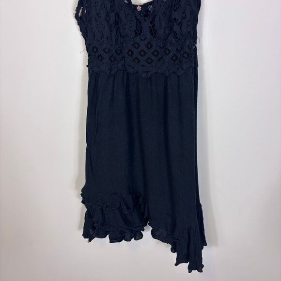 Free People One Black Adella Mini Dress Large - Picture 4 of 7